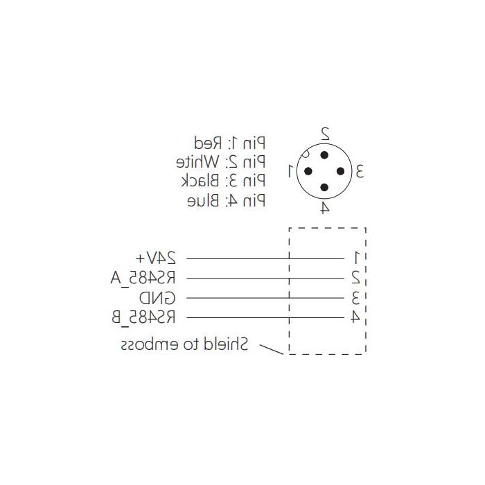 M12 4Pin公/母，单端预制PVC非软电缆，带屏蔽，灰色护套，0C4A23-XXX